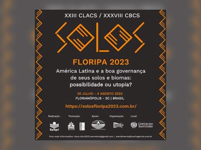 Está no ar o site do Solos Floripa 2023, maior evento de ciência do solo da América Latina e Caribe