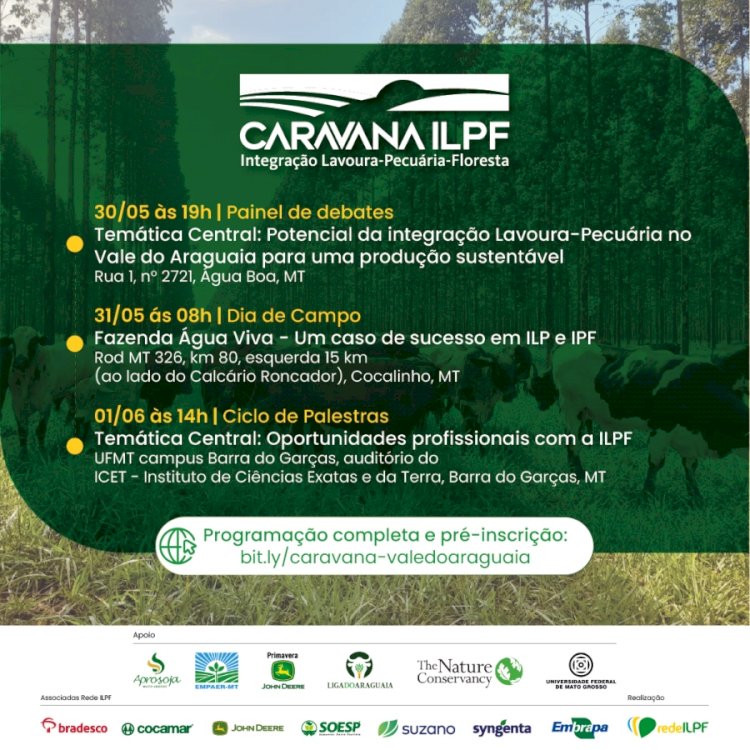 Caravana ILPF promoverá eventos no Vale do Araguaia