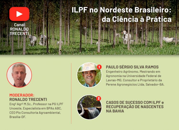 ILPF no Nordeste Brasileiro é tema de live nesta quarta-feira, 13