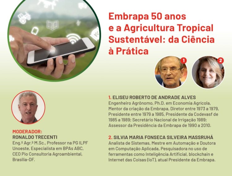 Live apresenta trajetória da Embrapa na construção da Agricultura Tropical Sustentável