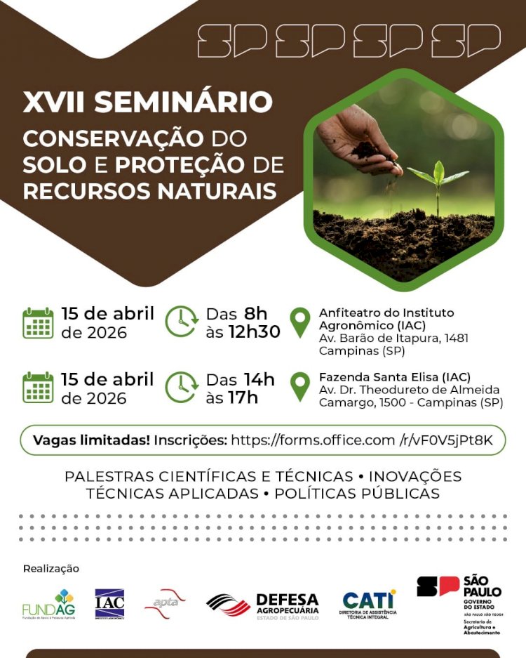 Seminário aborda conservação do solo e proteção de recursos naturais em Campinas